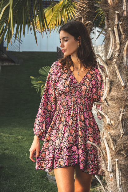 Adriana Mini Dress - Wild Dahlia