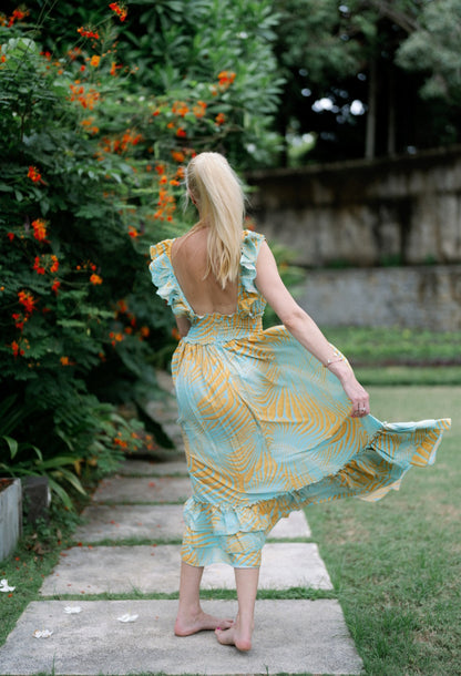 Dafina Hosszú Ruha - Azure Glow