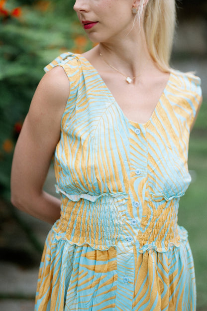 Dafina Hosszú Ruha - Azure Glow