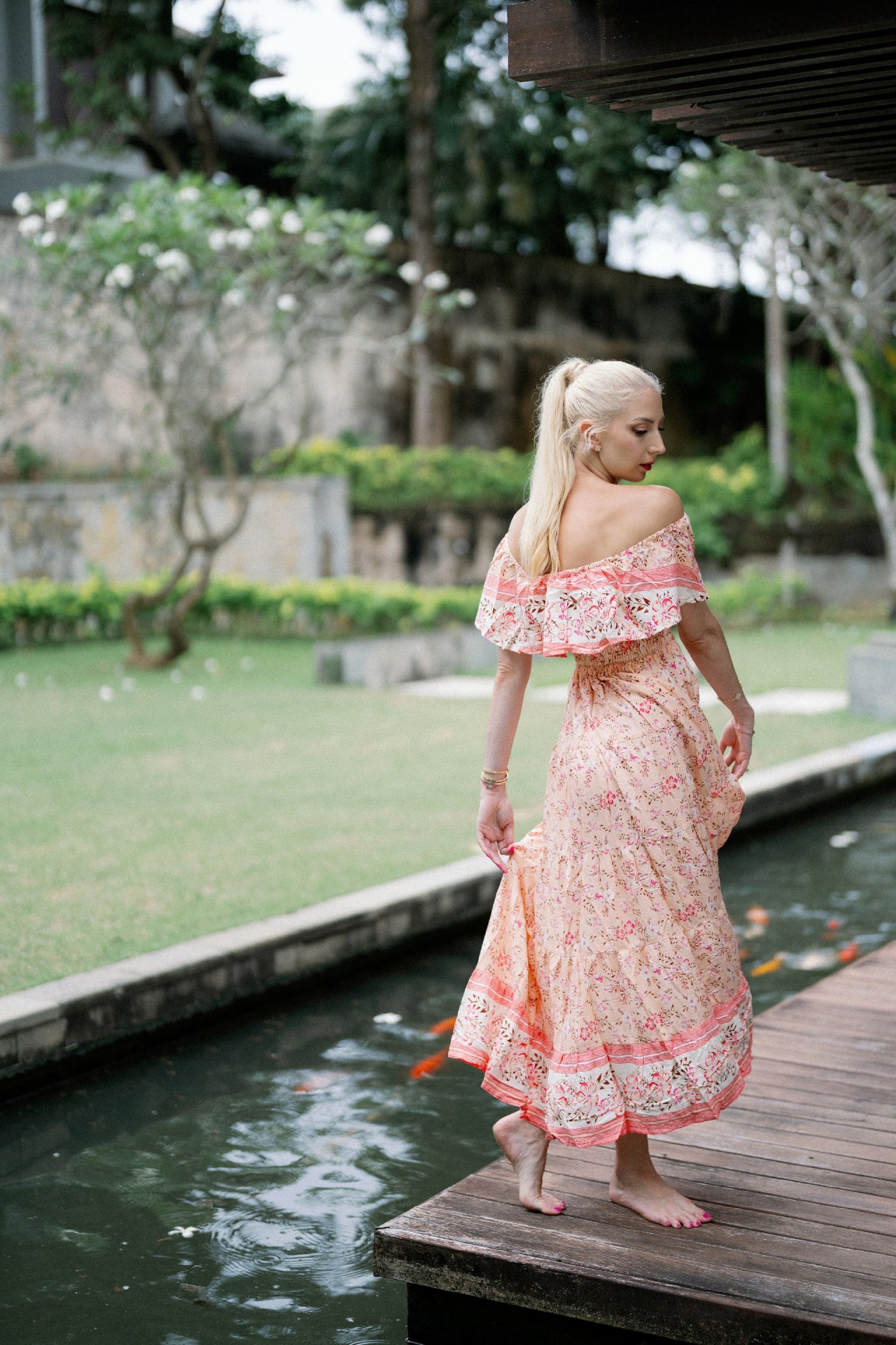 Sabrina Hosszú Ruha - Peach Blossom