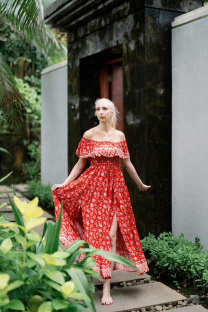 Sabrina hosszú ruha - Wild Poppy