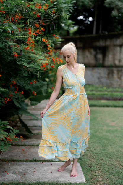 Dafina Hosszú Ruha - Azure Glow