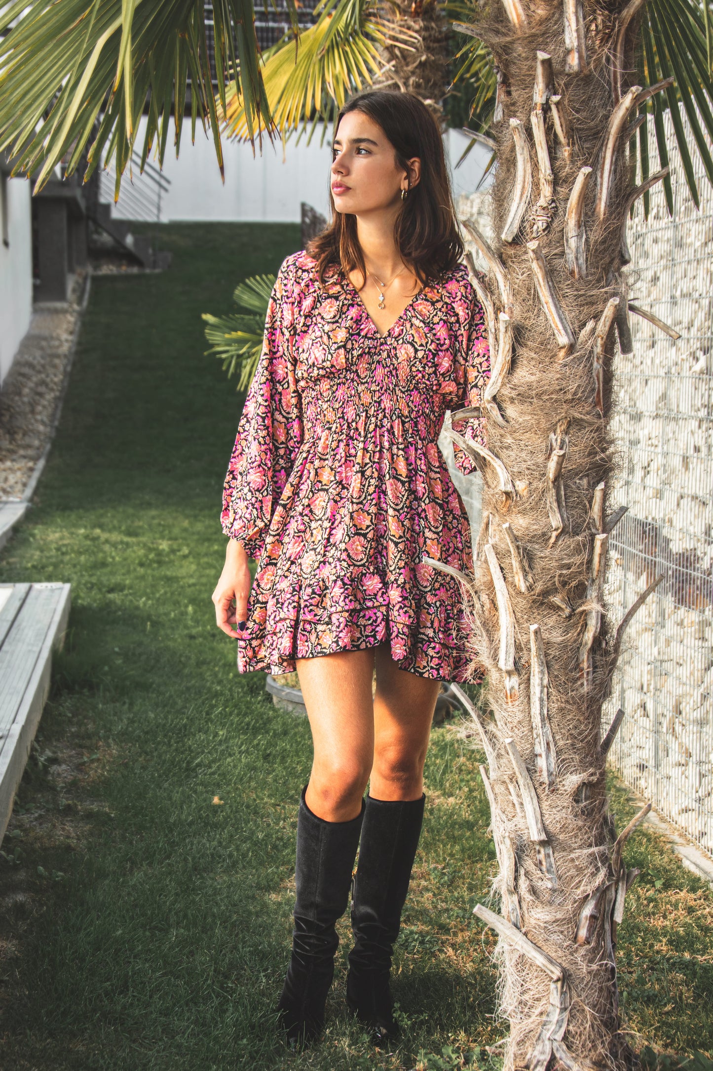 Adriana Mini Dress - Wild Dahlia
