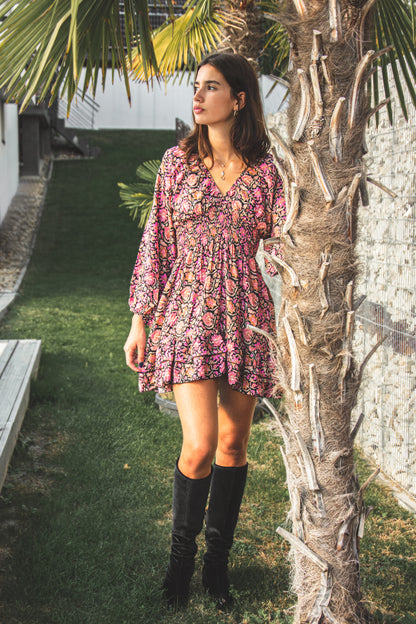Adriana Mini Dress - Wild Dahlia