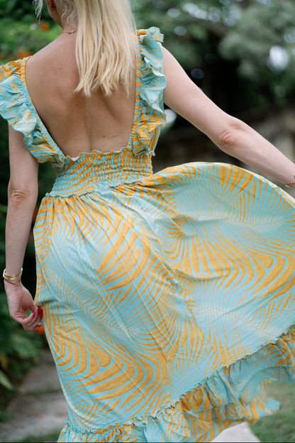 Dafina Hosszú Ruha - Azure Glow